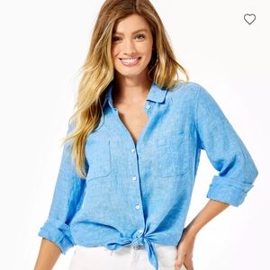 NWT Lilly Pulitzer Linen button front blouse